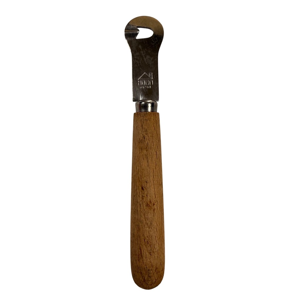 Vintage HOAN Japan Bottle Opener Wood Handle Stainless Steel Bar Tool